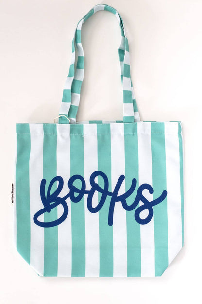 Blue Striped Tote Bag