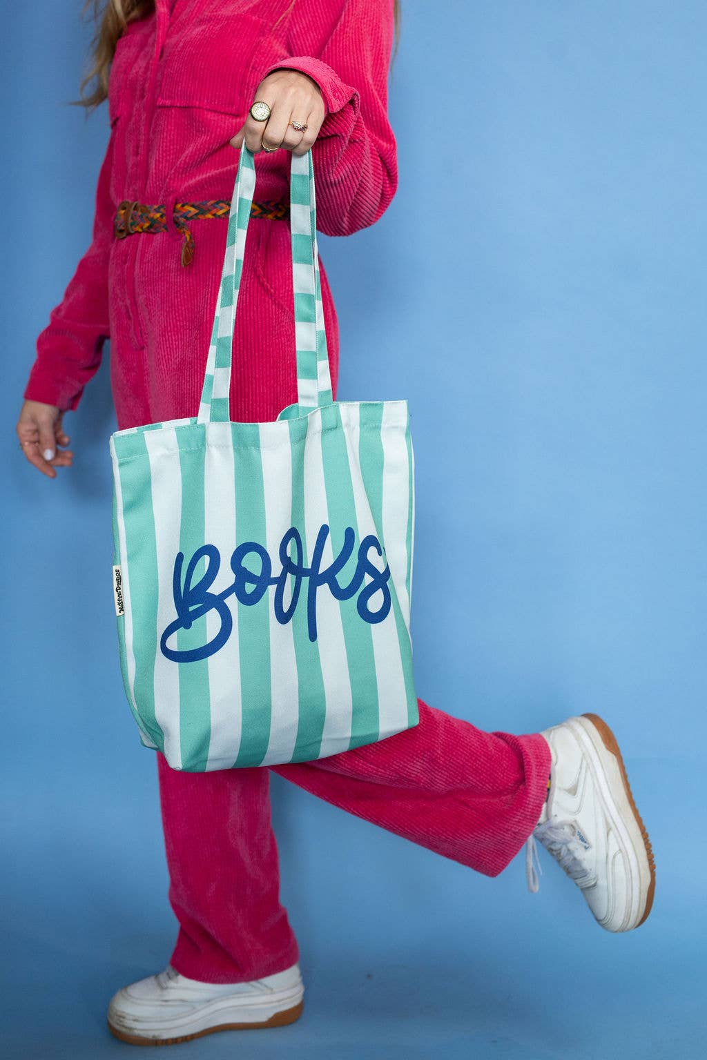 Blue Striped Tote Bag